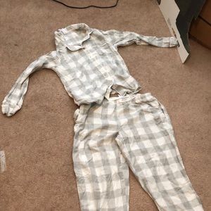 Cute two piece gray flannel pajama set